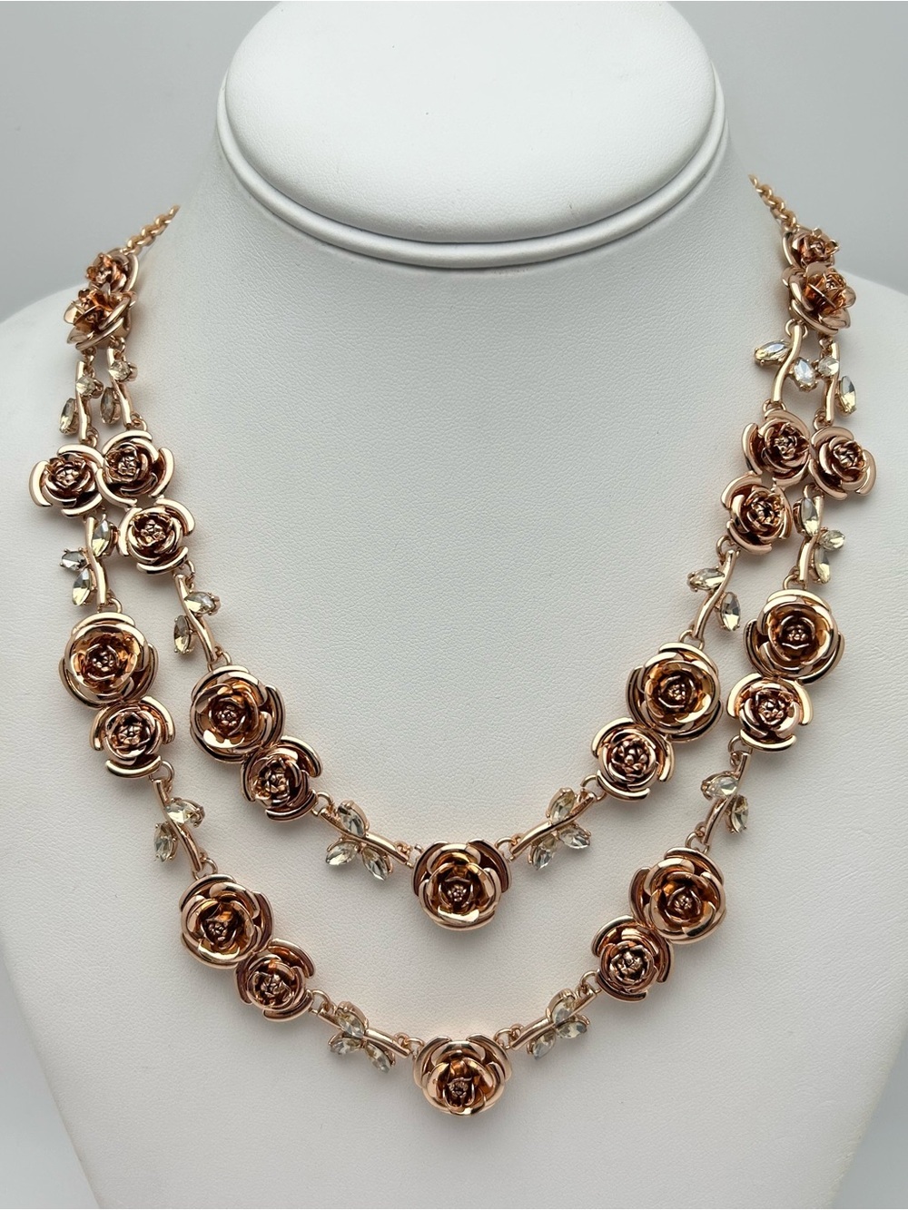 Kate Spade Garden Garland Double Strand Rose Jeweled Necklace